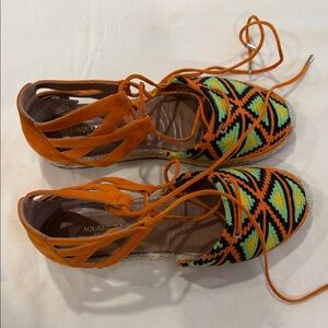 Aquazzura Orange and Multicolor Espadrilles